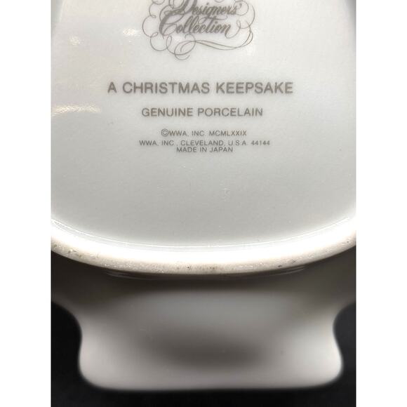 Vintage Designers Collection Porcelain Christmas Tree Raccoon Santa Trinket Tray - Picture 5 of 5